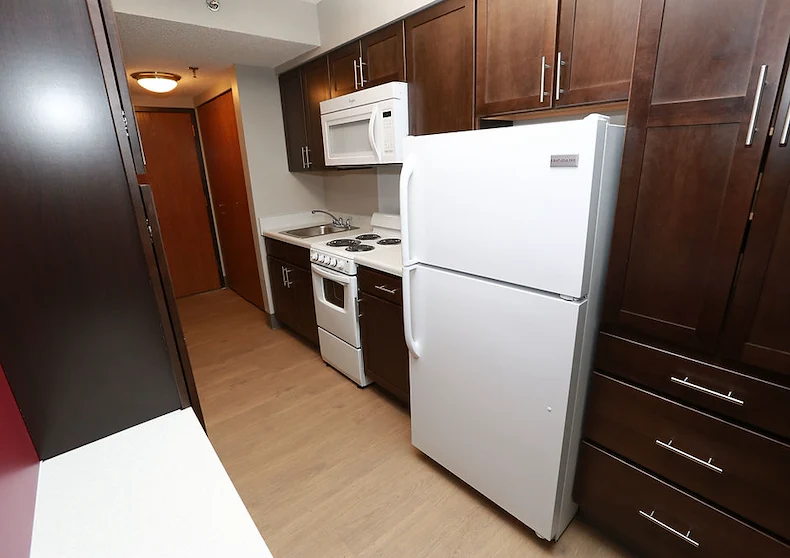 Ligutti Tower independent senior living apartment kitchen