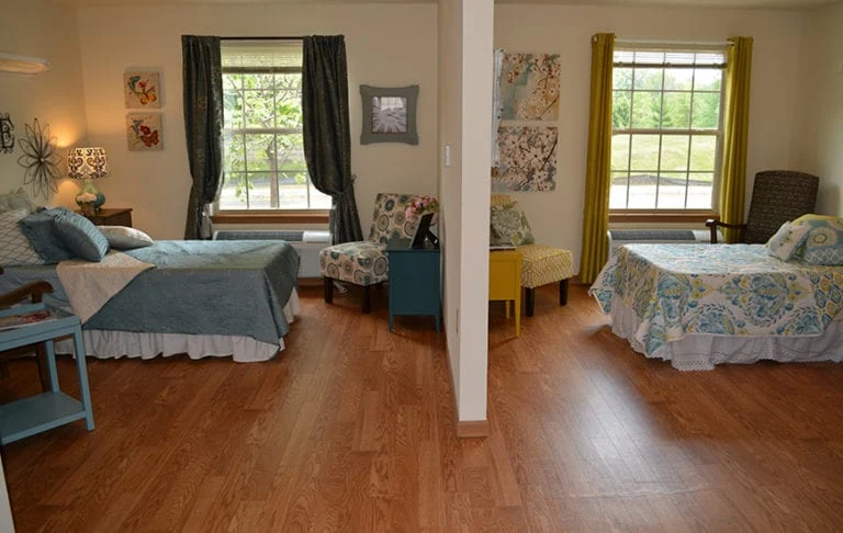 Brownsburg Meadows Assisted Senior Living in IN shared suite bedroom