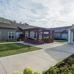 Clear Creek Senior Memory Care in Fayetteville, AR rear exterior patio gazebo