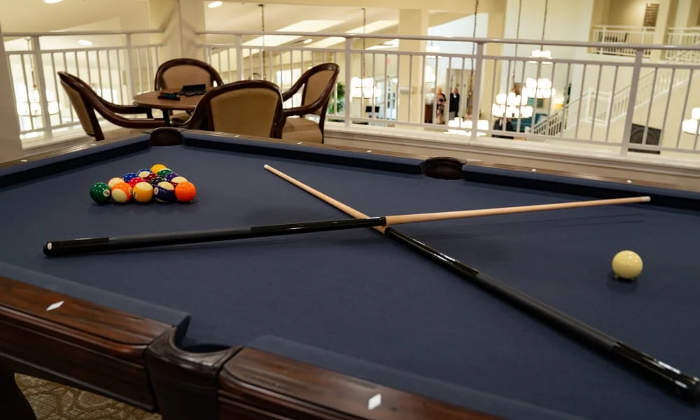 Camellia Gardens Gracious Retirement Living Hawthorn Senior Independent Living in Maynard, Massachusetts billiards table
