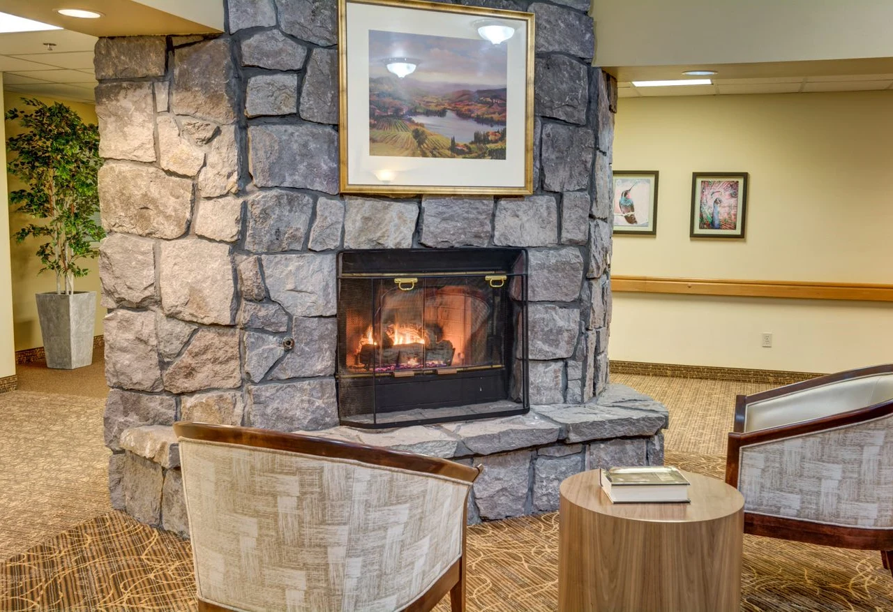 Gilman Grove Assisted Senior Living in Oregon City, Oregon fireplace