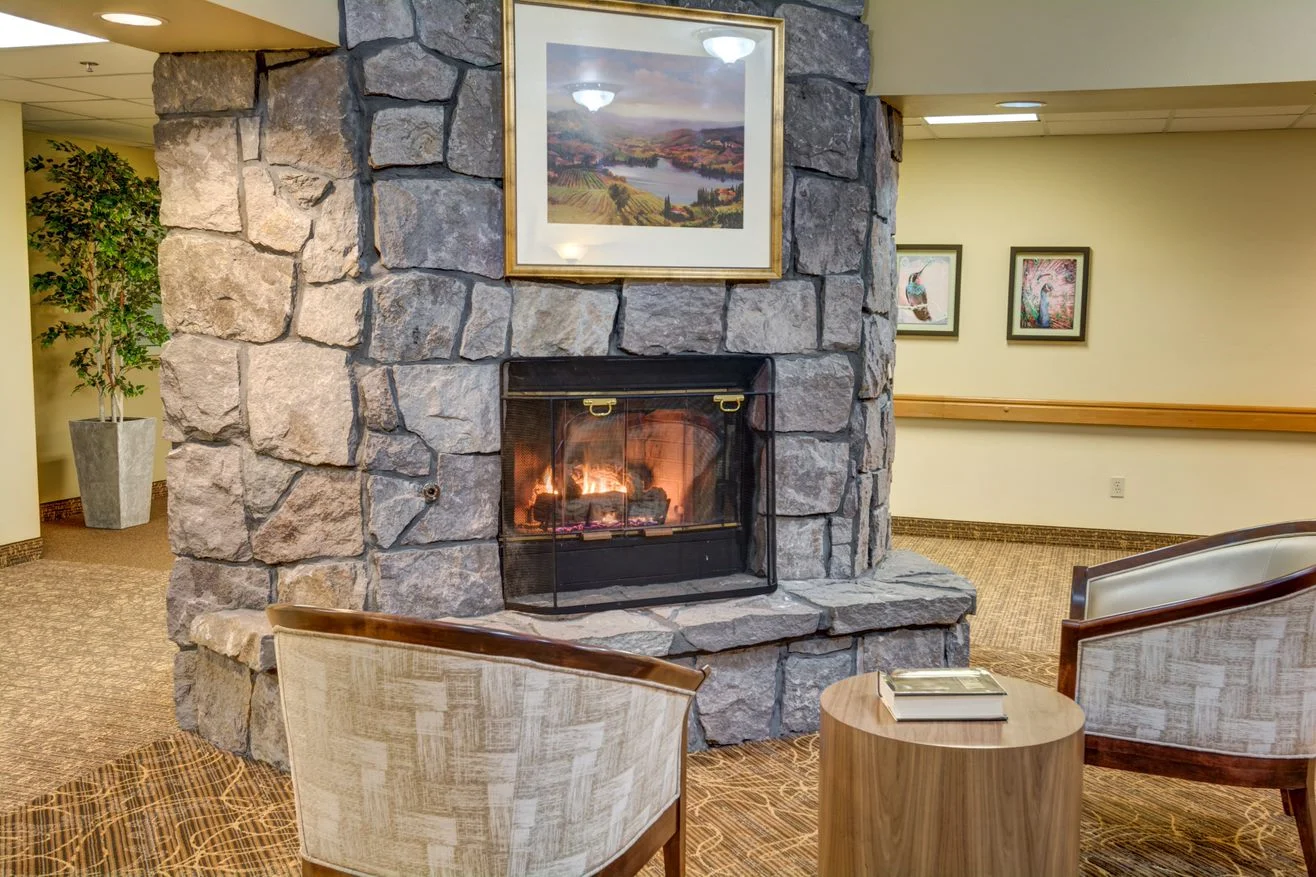 Gilman Grove Assisted Senior Living in Oregon City, Oregon fireplace