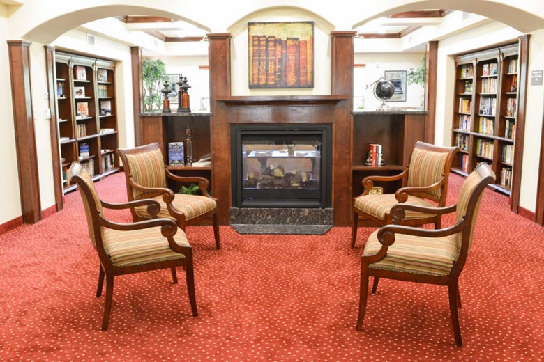 Carolina Estates Gracious Retirement Living Hawthorn Senior Independent Living in Greensboro, North Carolina fireplace