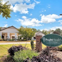 PruittHealth - Athens Heritage Skilled Nursing & Rehabilitation Center Senior Care in Athens, Georgia front exterior welcome sign