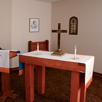 Our chapel space is open to all denominations and doubles a large group gathering room.