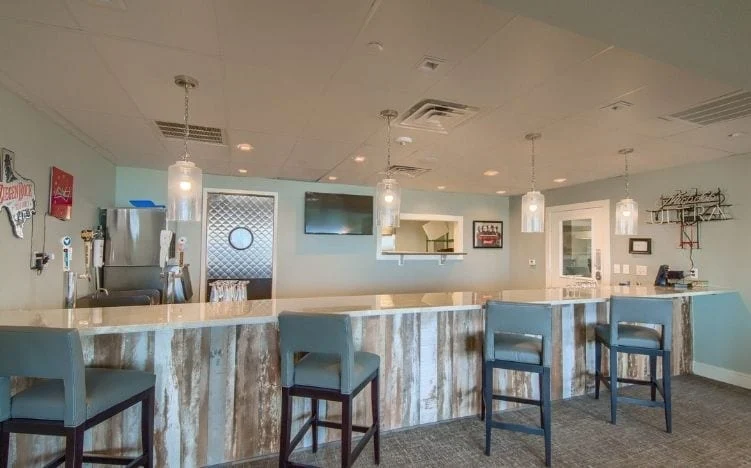 Bar/lounge area at Verena at Leander Senior Living