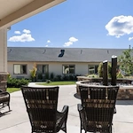 Outdoor lounge area welcome to all Viva Senior Living residents