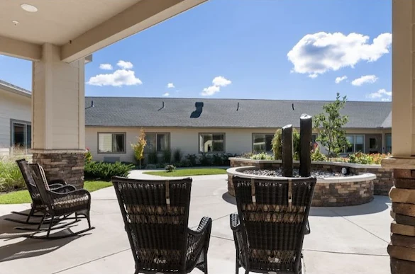 Outdoor lounge area welcome to all Viva Senior Living residents