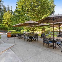 you can eat dinner on the patio outside The Grotto!