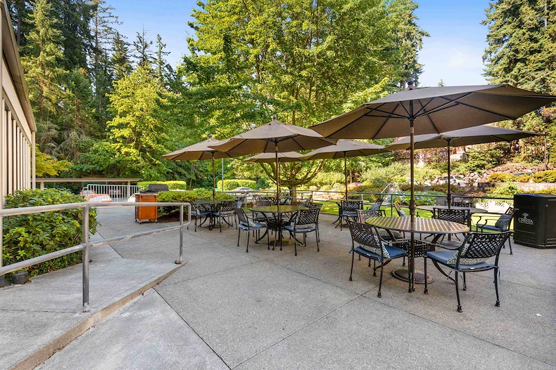 you can eat dinner on the patio outside The Grotto!