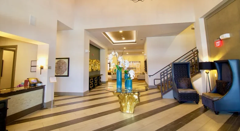 Watermere at Frisco senior living community offering active adult living and independent living in Frisco, TX, lobby area