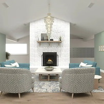 Charter Senior Living of Chattanooga sitting area by fireplace