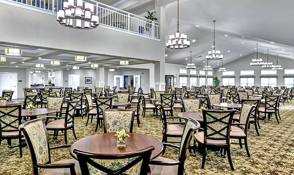 Riverwalk Estates Gracious Retirement Living Hawthorn Senior Independent Living in Kennewick, Washington AI-generated community dining room