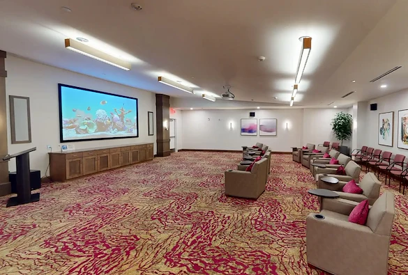 CopperWood at Prairie Trail senior living community offering assisted living and memory care in Ankeny, IA, movie theatre