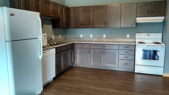 Hamlin Bell independent senior living in Perry, Iowa apartment kitchen