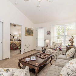 Pioneer Ridge Gracious Retirement Living Hawthorn Senior Independent Living in McKinney, Texas living room