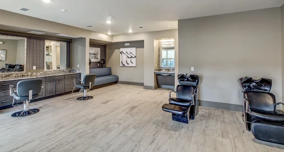 Watermere at Woodland Lakes senior living community offering active adult living and independent living in Conroe, TX, beauty salon