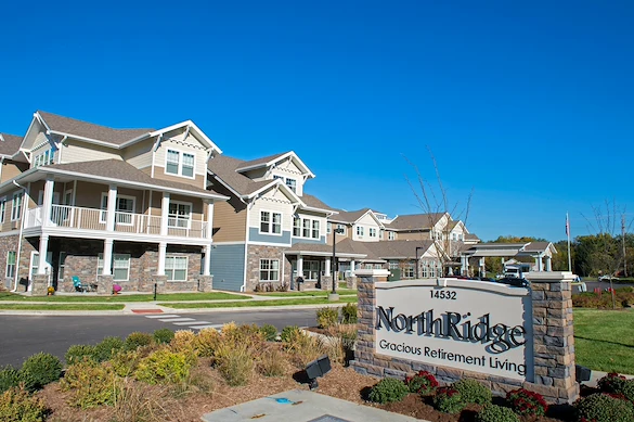 Northridge Gracious Retirement Living Hawthorn Senior Independent Living in Fishers, Indiana front exterior welcome sign