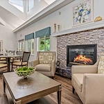 The Woods at Holly Tree Gracious Retirement Living Hawthorn Senior Independent Living in Wilmington, North Carolina fireplace