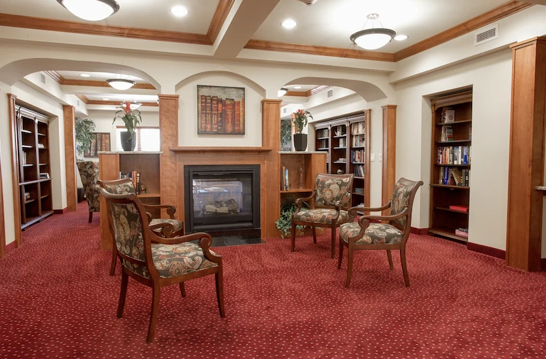 Cypress Springs Gracious Retirement Living Hawthorn Senior Independent Living in Lakewood Ranch, Florida fireplace