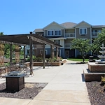 Meadowlark Estates Gracious Retirement Living Hawthorn Senior Independent Living in Lawrence, Kansas rear exterior gazebo