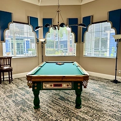 Alto Stuart, senior living community offering assisted living, memory care, and respite care in Stuart, FL, activities room featuring a pool table