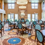 Watermere at Woodland Lakes senior living community offering active adult living and independent living in Conroe, TX, dining room