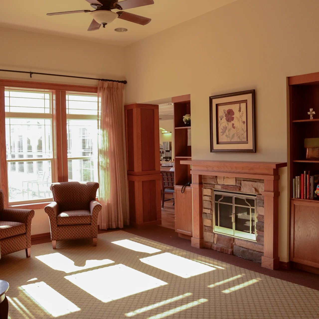 Enjoy time next to the fire in one of our hearth rooms while socializing with friends.