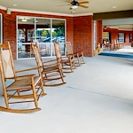 Outdoor lounge area at Gaines Park