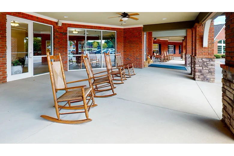 Outdoor lounge area at Gaines Park