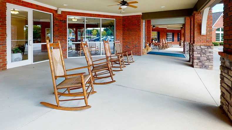 Outdoor lounge area at Gaines Park