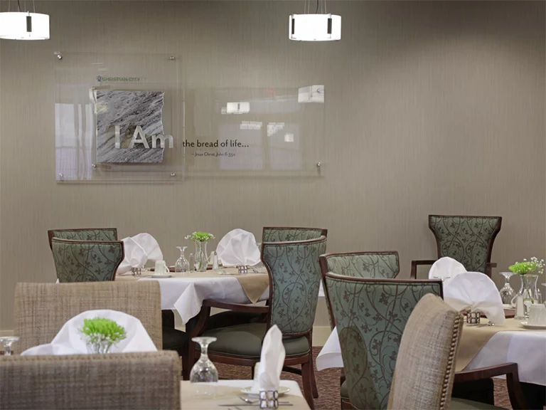 Pruitthealth lifestyle senior community Christian City Assisted Living Center in Union City, Georgia dining room