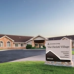Ascension Living Via Christi Village McLean Senior Living in Wichita, Kansas front exterior welcome sign