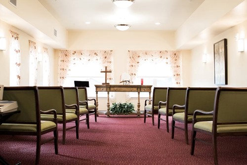 Julian Estates Gracious Retirement Living Hawthorn Senior Independent Living in Puyallup, Washington Christian religious chapel gathering room