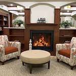 Camellia Gardens Gracious Retirement Living Hawthorn Senior Independent Living in Maynard, Massachusetts fireplace