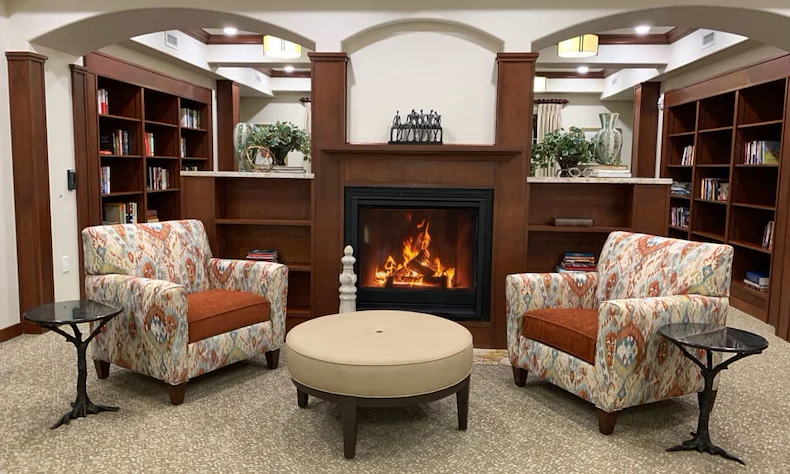 Camellia Gardens Gracious Retirement Living Hawthorn Senior Independent Living in Maynard, Massachusetts fireplace