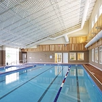 60-foot lap pool and warm therapy pool