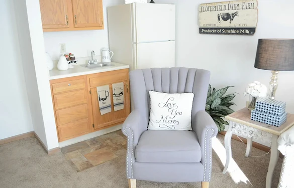 Rosegate Assisted Senior Living and Garden Homes in Indianapolis, IN apartment kitchenette