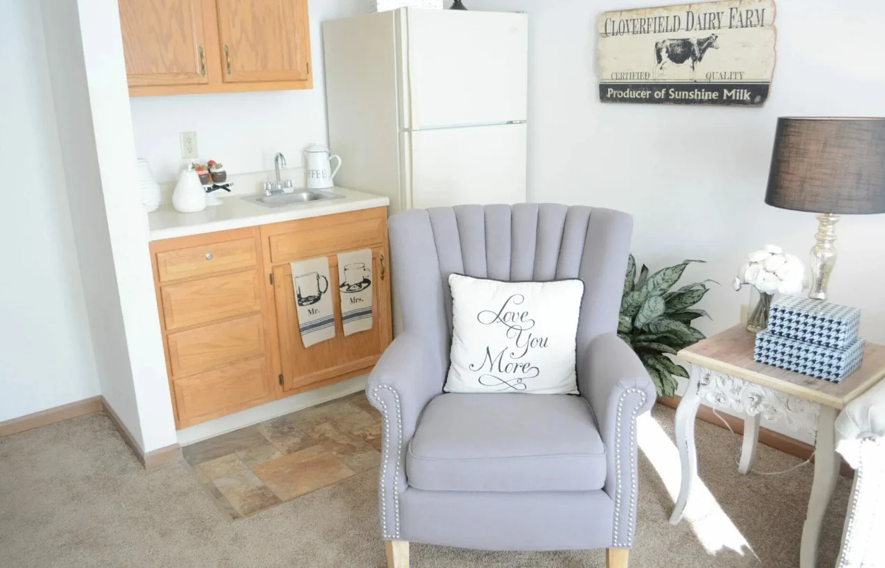 Rosegate Assisted Senior Living and Garden Homes in Indianapolis, IN apartment kitchenette