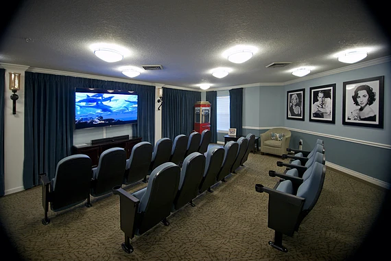 Allegro Tallahassee senior living offering independent living, assisted living, and respite care in Tallahassee, FL, movie theatre
