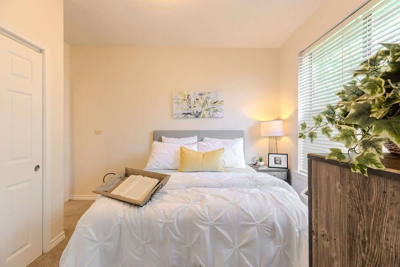 Senior living apartment bedroom
