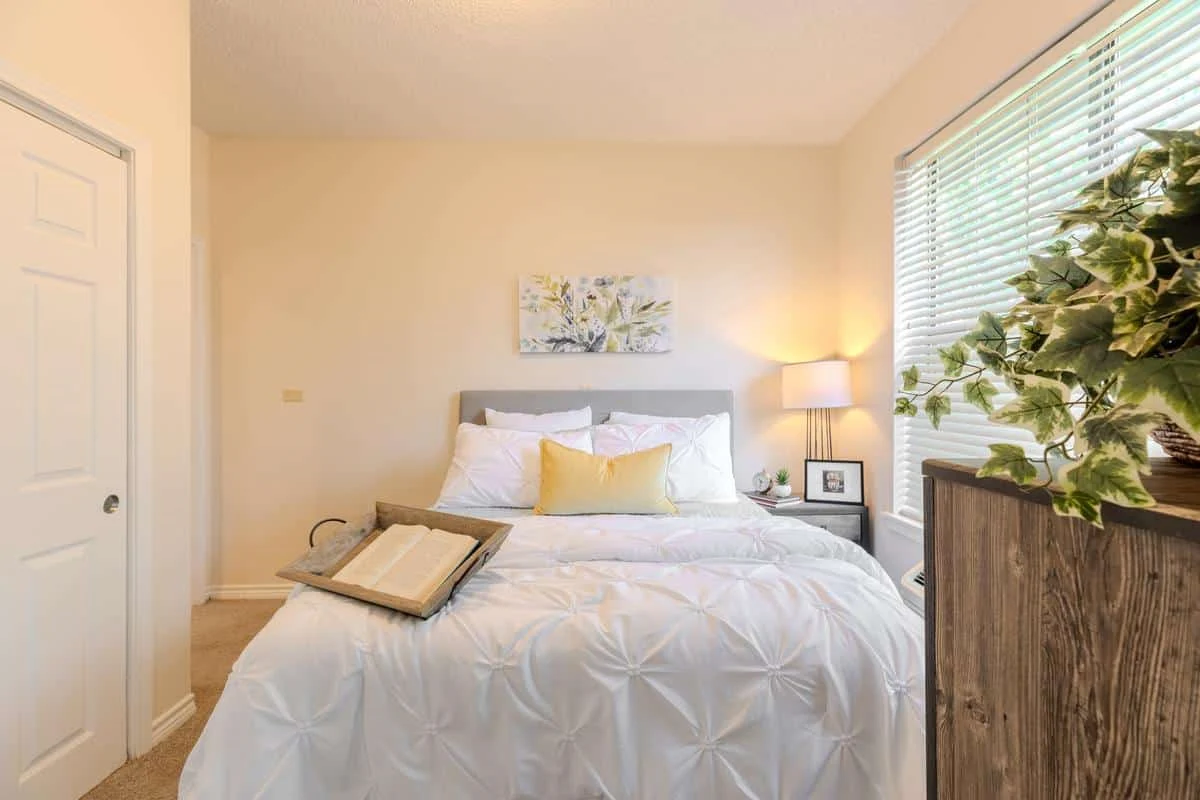 Senior living apartment bedroom