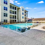 Outdoor swimming pool at The Vincent Senior Living Community