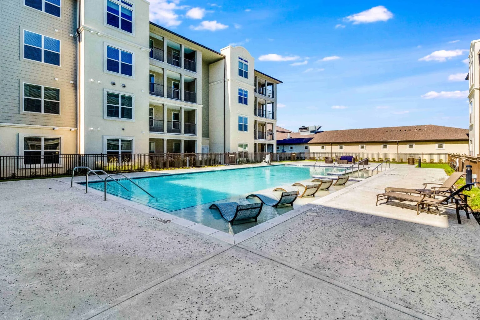Outdoor swimming pool at The Vincent Senior Living Community