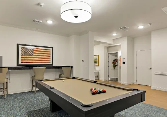 The Blake at Biloxi pool and game room