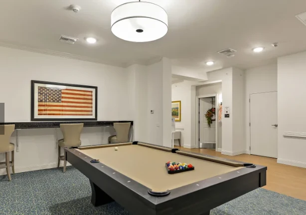 The Blake at Biloxi pool and game room