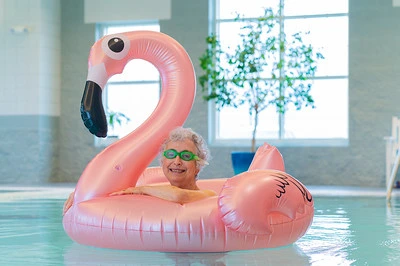 The Fieldstone Clubhouse has a gorgeous indoor pool for laps AND water aerobics(the grandkids love it too!)