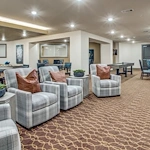 Watermere at Woodland Lakes senior living community offering active adult living and independent living in Conroe, TX, lounging area in the activities/game room