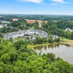 Shads Landing Gracious Retirement Living Hawthorn Senior Independent Living in Charlotte, North Carolina exterior drone view