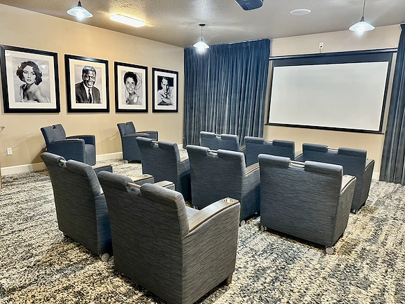 Alto Stuart, senior living community offering assisted living, memory care, and respite care in Stuart, FL, movie theatre